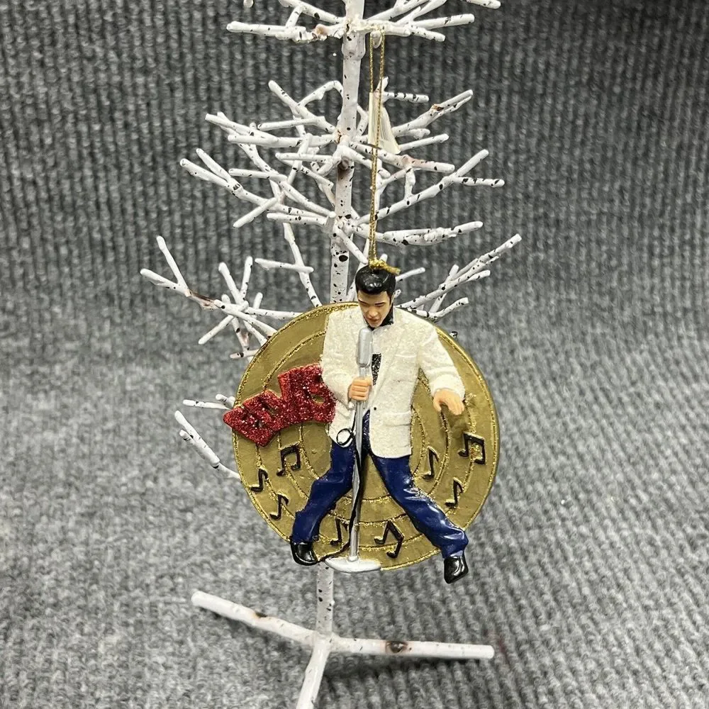 VTG 2002‎ Kurt Adler ELVIS PRESLEY Ornament Christmas Tree 4.5x4 Gold Record 3D